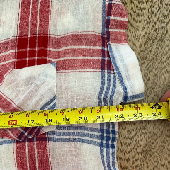 RAILS Linen Amelie Plaid Tie Front Crop Top Blouse medium - Picture 12 of 15